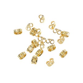 Earring Scroll Back Gold Plated Butterfly Stoppers 4mm