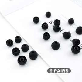 BlingKingdom 9 Pairs Replacement Earbuds Silicone Earbud Tips Earbuds Cap, Earbud Cushions for Most in-Ear Earbuds, 3 Different Size (S/M/L)