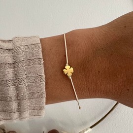 Selfmade Jewelry Clover Leaf Bracelet Lucky Charm Testing Adjustable Bracelet for Girls & Women Free Gift Box, Size-adjustable, Metal, No Gemstone
