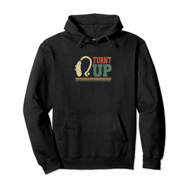 Turnt Up Hearing Aid | Funny Deaf Culture Awareness Gift Pullover Hoodie