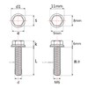 Ruifu M6 Motorcycle Small Head Flange Hex Bolts 15 20