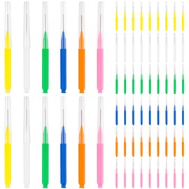 benlidoner Pack of 66 Interdental Brushes, Interdental Brushes in 6 Colours with Case, Reusable and Flexible Spacing Brushes, Dental Brushes for Cleaning Teeth Cleaning Spaces