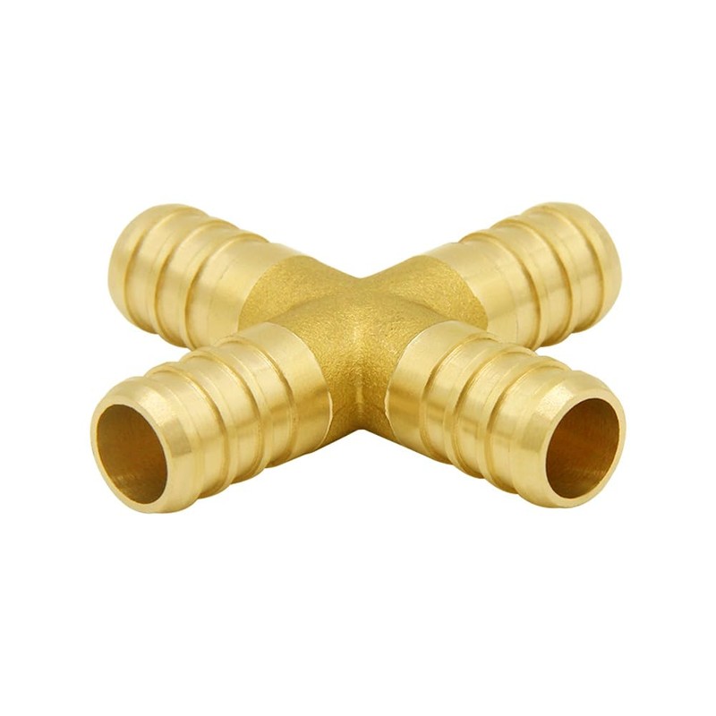 Hooshing 5/8" Pex Fitting 4 Ways Crimp Brass Pipe Fittings
