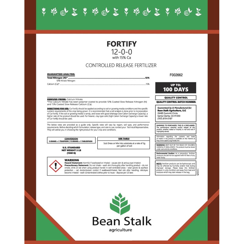 Bean Stalk Forify Controlled Release ferilizer w/Calcium and Magnesium -