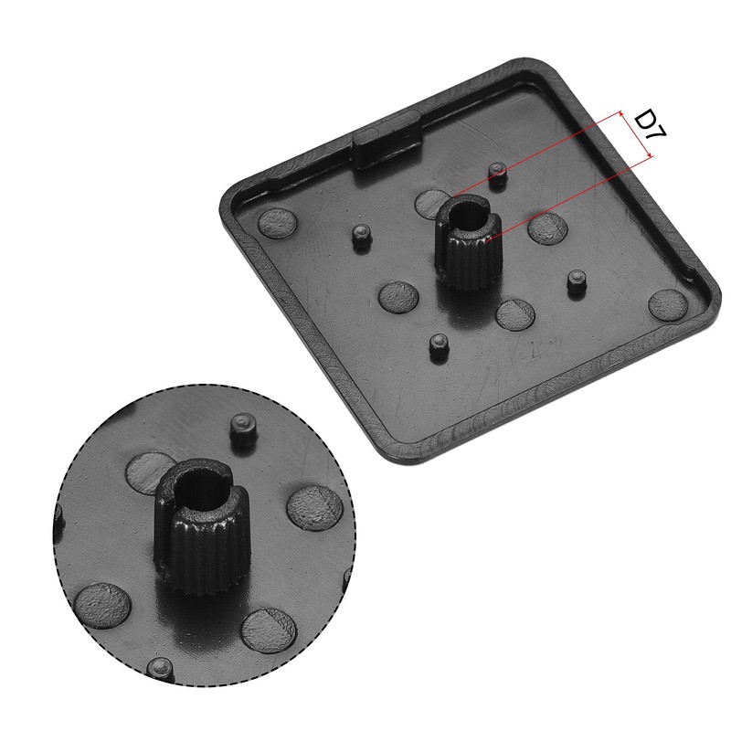 sourcing map Standard Plastic Square Aluminum Extrusion End Cap Black