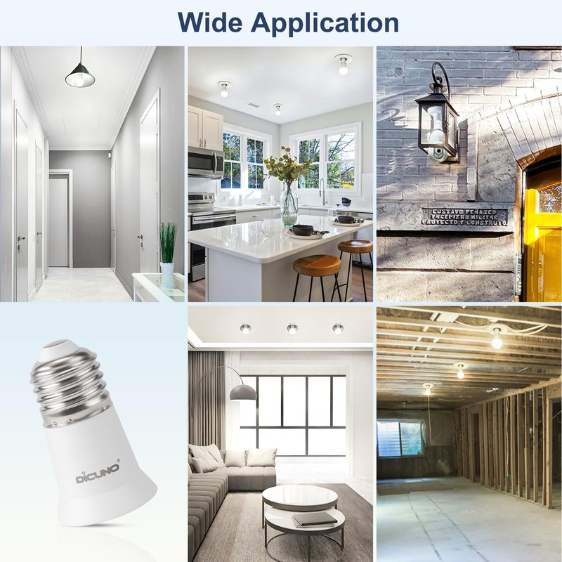 DiCUNO E26 3CM/1.2 Inch Socket Extender, E26 Lamp Bulb Socket