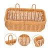 SHOWERORO Wall Hanging Woven Basket for Kitchen Storage Retro Imitation
