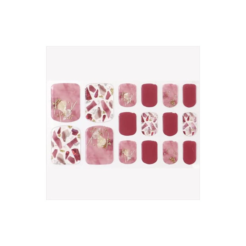 Lisd'or Moulin Rouge Gel Nail Seal Foot Nails, 31 Pieces