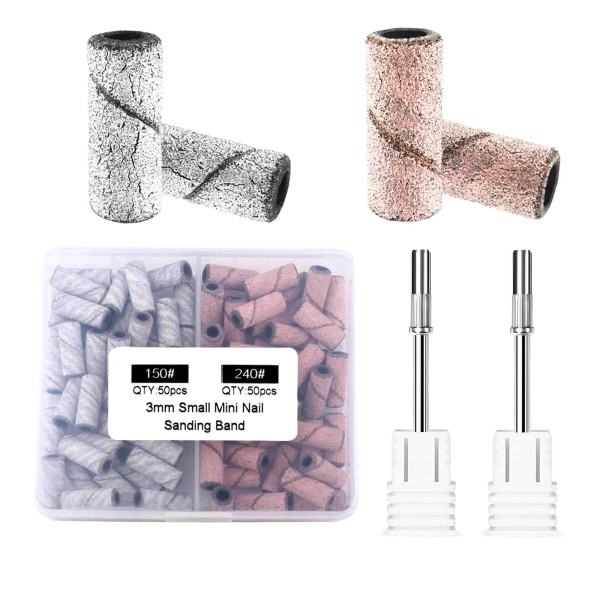 Corfulra Nail Drill Bit Small Sanding Bands for Nail Drill