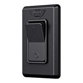 Leisure LED Modern Single SPST On-Off Switch with Bezel, 12-Volt, for RV, Trailer, Camper, with Label Sticker (Black)