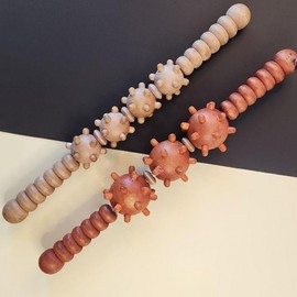 Portable Wooden Abdominal Massage Stick Belly Massager (Large, 1pc)