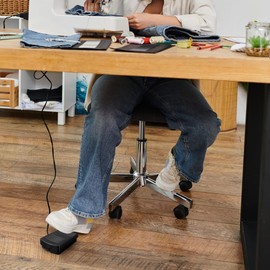 SHINEOFI Sewing Machine Pedal, Embroidery Machine, Sewing Machine Feet, Sewing Machine Accessories, Foot Pedal for Sewing Machines, Foot Control Pedal, Sewing Pedal for Sewing Machine, Plastic, Black