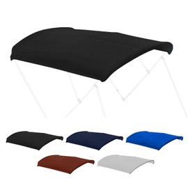 Fuprosico 3 Bow Bimini Top Canvas Only Without Frame,900D Heavy Duty Waterproof Bimini Top Replacement Canvas with Light Hole and Storage Boot, 6'L 73"-78" W Black