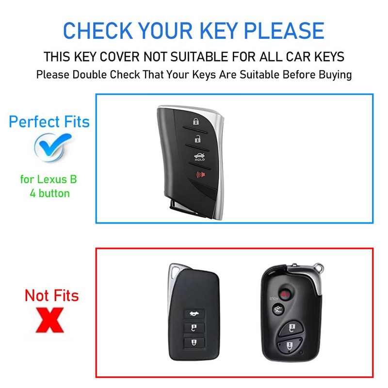 for Lexus Key Fob Cover, Premium Aluminum and Leather Protector