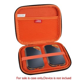 Hermitshell Hard Travel Case for SanDisk 500GB 1TB 2TB 4TB Extreme PRO Portable SSD (Black+Orange, Case for 2 Hard Drives)