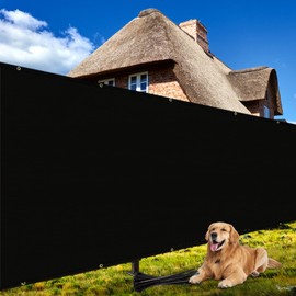 Shade&Beyond 5' X 126' Customized Size Privacy Screen Fence Black 170 GSM Fencing Mesh Shade Net Cover for Wall Garden Yard Backyard Indoor Outdoor Home Decoration FR07, Black