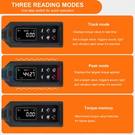 Uharbour Digital Torque Wrench 1/4 Drive, 1.1-22.1 Ft-lbs/1.5-30Nm Range, Electric Torque Wrench with Dual Direction Ratchet, ±1% Accuracy with Vibration, Buzzer and LED Alert