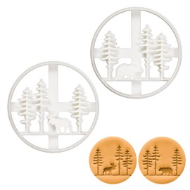 Set of 2 Forest Scenes Cookie Cutters (Elk and Bear) 2 Tiel
