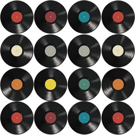 Gadpiparty 16 Piezas decoración de de vinilo decoraciones para fiestas disco vinilo decorativos Decoración pared vintage pared para bar adorno registros
