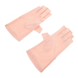 minkissy Manicure Gloves Uv Protection Pair Gentle Skin Easy to Clean for Nail Art Uv Hand Protector for Outdoor Activities