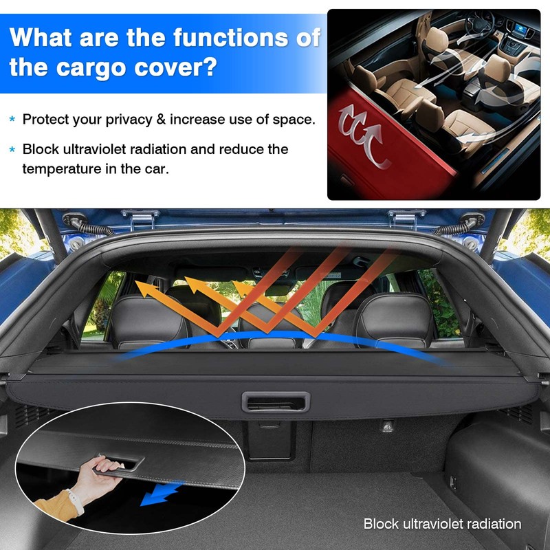 Powerty Cargo Cover for Kia EV6 2022-2025 2026 Trunk Cover