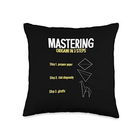 Funny Mastering Origami | Japanese Art | Paper Origami Throw Pillow