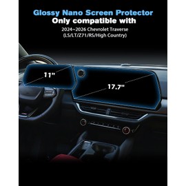 WEIPIN For 4PCS 2024 2025 2026 Chevrolet Traverse 17.7 Inch Touchscreen & 11 Inch Dashboard High Clarity Screen Protector - Traverse (LS/LT/Z71/RS/High Country) Accessories