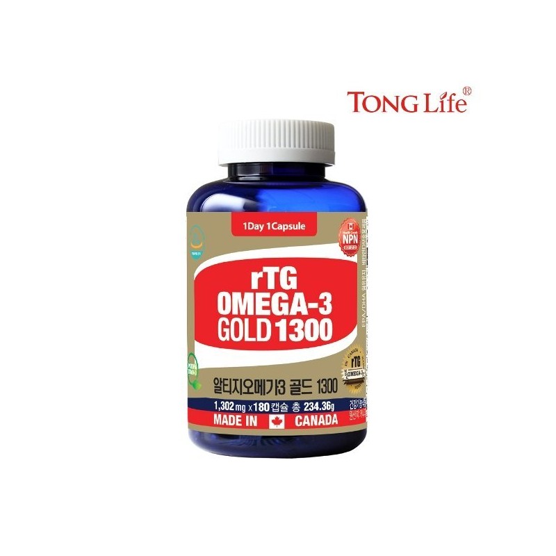 통라이프 알티지오메가3-1300골드 6개월분 1병 Tonglife RTG Omega-3 1300 Gold 6-Month
