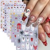 Halloween Ghost Embossed Nail Sticker 10PCS 3/5D Self Adhesive Nail