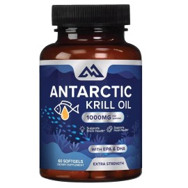 Antarctic Krill Oil 1000mg with Omega-3s EPA, DHA & Astaxanthin Premium 2PCS
