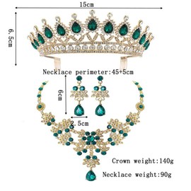 Holibanna 1 Set Rhinestone Jewelry Set Jeweled Wedding Tiara for Bride,Birthday, Cosplay Elegant Jewelry Wedding Dress Accessories Costume Accessory for Women Female (Green)
