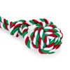 Petface Tri-Coloured Rope Ball Christmas Dog Toy with Handle (Pack