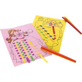 folia 70250 - Flecht- & Webmotive aus Tonpapier (130 g/m²), DIN A4, 48 Blatt farbig sortiert mit 8 verschiedenen Motiven, kreative Beschäftigung für Kinder