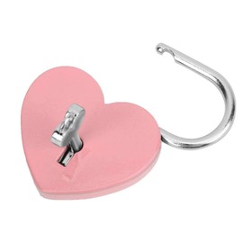 Padlock, Metal Heart Shaped Lock with Key, Metal Lock for Luggage Diary Book Jewelry Box(Pink)