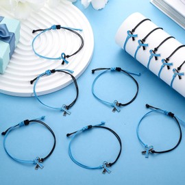 Quelay 50 Pcs Medical Ultrasound Awareness Month Bracelets Bulk Medical Ultrasound Awareness Bracelets Blue and Black Ribbon Motivational Wristband for Women Men Charity Campaign Supplies