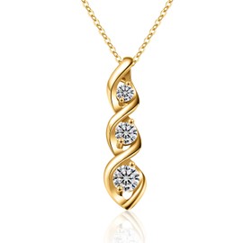 Ascona Dainty Infinity Pendant Gold Necklace for Women,14K Gold Plated Twisted Infinity Cubic Zirconia Necklace Jewelry Bridesmaid Necklace Mother's Valentines Day Gifts for Her