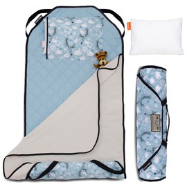 Tot Cot Kids Nap Mat - Toddler Preschool Daycare Bedding Cover with Blanket and Pillow - Ages 2 Yrs to 5 Yrs