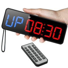 Acedeck Portable Gym Timer Clock: Fitness Digital Clock with Strong Magnet - Remote Control for Fitness Enthusiasts - Powerful Battery for Home Gym Garage Boxing Black