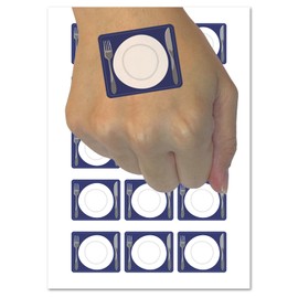 Place Setting Fork Knife Plate Utensil Eating Sketch Temporary Tattoo Water Resistant Fake Body Art Set Collection - 15 2" Tattoos (1 Sheet)