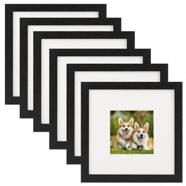 TOFOREVO 8x8 Square Picture Frames Set of 6 Black Wood Grain Photo Frame for Gallery Wall Mounting or Tabletop Display