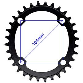 DECKAS Round Oval Chainring 104BCD 32T 34T 36T 38T Narrow Wide Chainring for 6 7 8 9 10 11 12 Speed Chains (Oval Black, 38T)