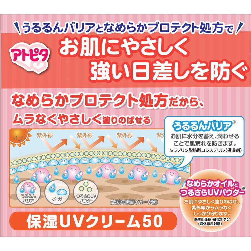 Atopita SPF 50 Moisturizing UV Cream, 0.7 oz (20 g)