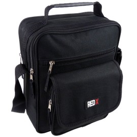 Black Large Mens Ladies Canvas Cross Body Messenger Bag by RED X Utility Travel Work