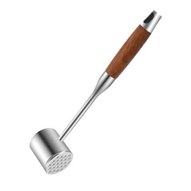 MAXCOOK Meat Tenderizer, 304 Stainless Steel Meat Hammer with Wood Handle