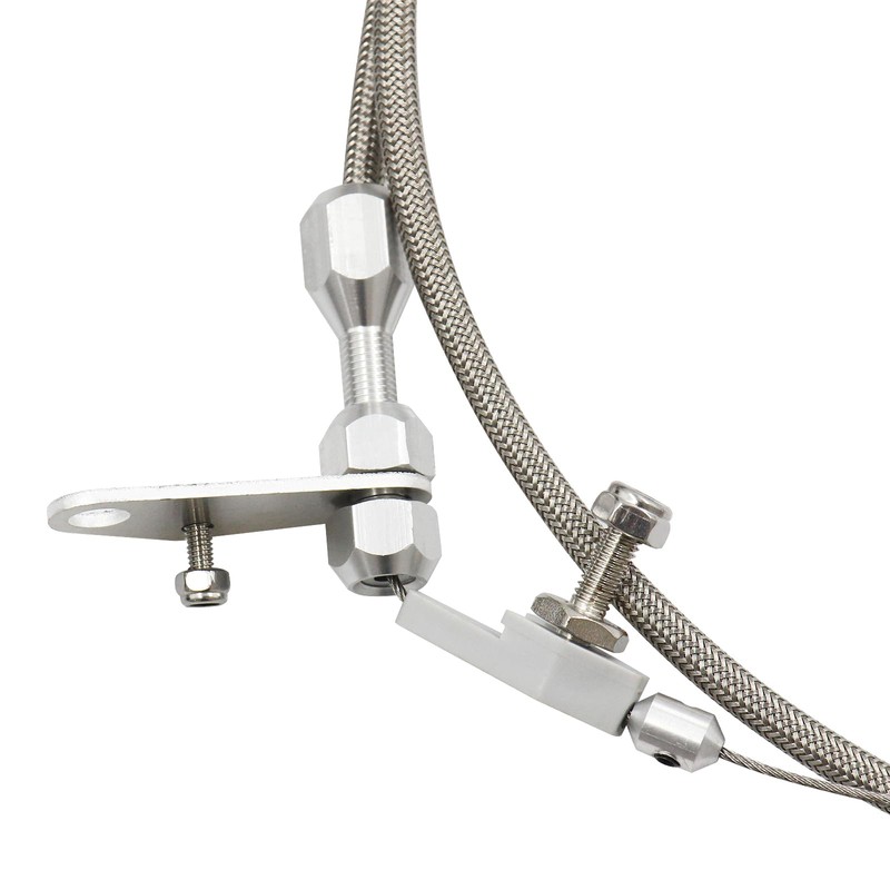 Stainless Braided Transmission Detent Kickdown Trans Wiring Kit For FORD