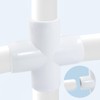 Bivethoi 4 Pack 4 Way Cross PVC Fitting 1/2", White