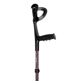 Ziggy Open Cuff Adjustable Crutch - Black Floral