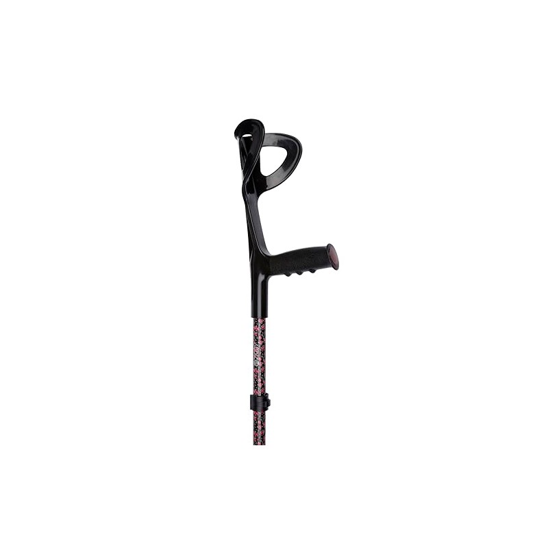 Ziggy Open Cuff Adjustable Crutch - Black Floral