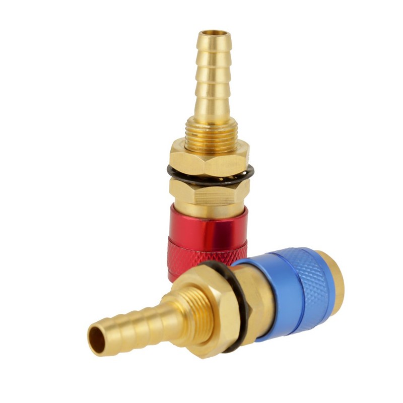 2 pieces 8 mm water-cooled and gas adapter, quick coupling,