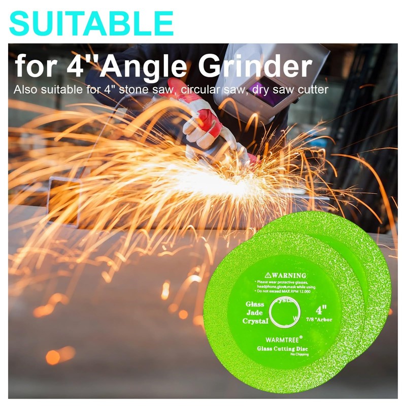 5 pcs Glass Cutting Disc for Angle Grinder, 4" X